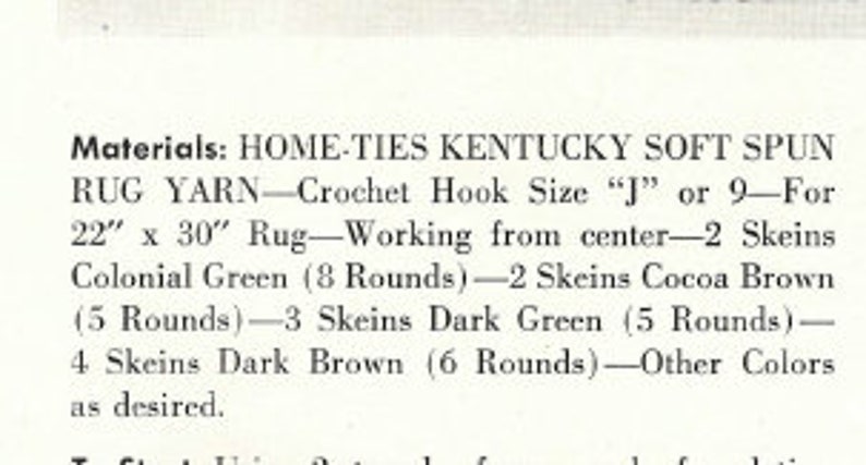So Easy! Classic Crochet Rag Rug Pattern Vintage Mid Century Modern 50s Instant Digital Download pdf Easy Small or Large Bathroom Hall Decor image 2