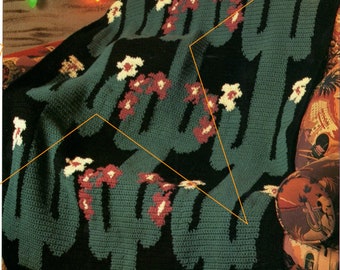 Cactus Bloom Flower Crochet Pattern pdf Instant Digital Download, Rad 80s Southwestern Decor