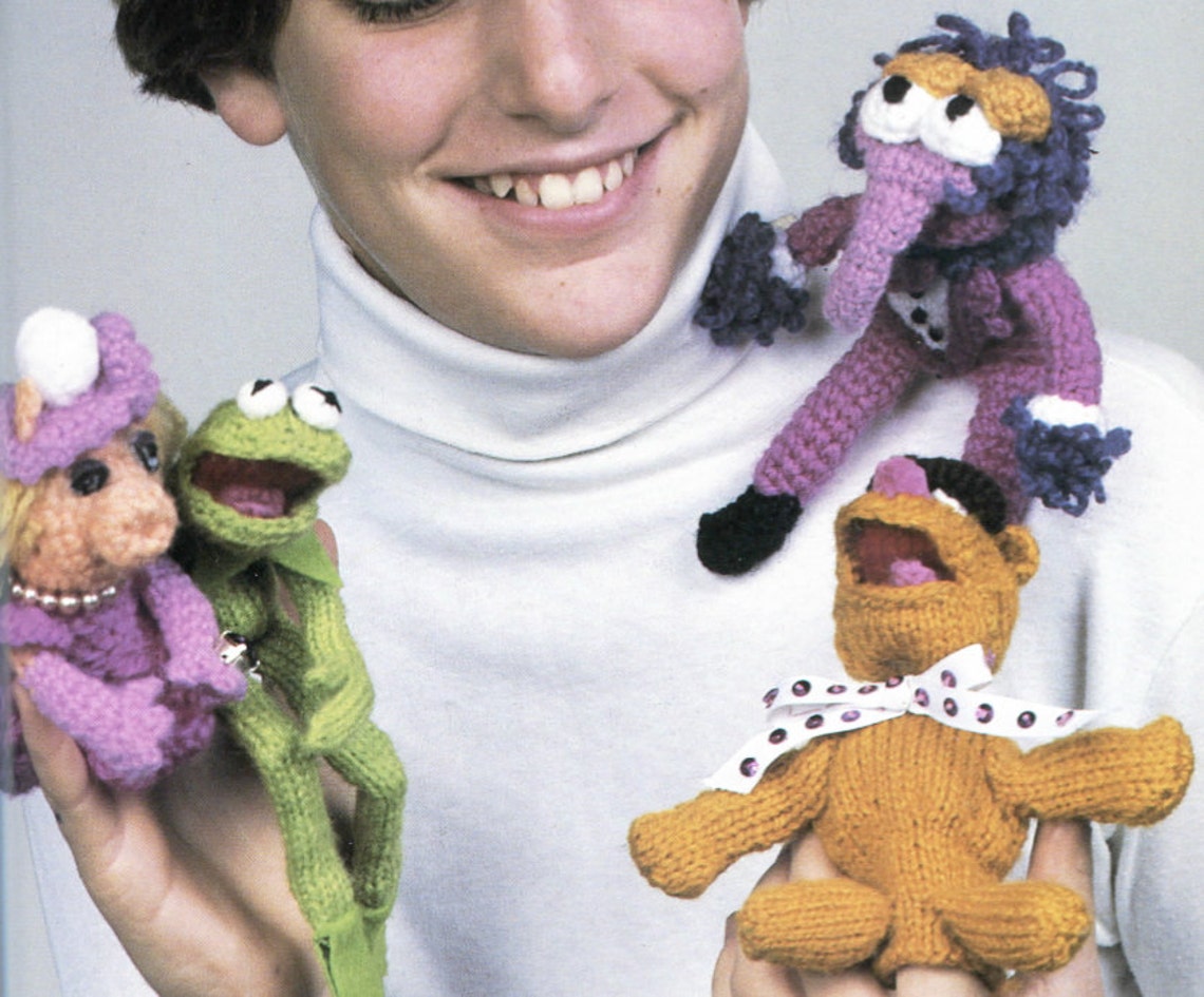 Muppets Knit and Crochet Pattern Kermit the Frog Mrs. Piggy Etsy