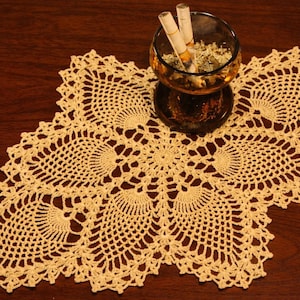 Patrón de tapete de crochet de piña de los años 40 (PDF, descarga digital instantánea), decoración de mesa y centro de mesa retro de 25 x 35 cm.