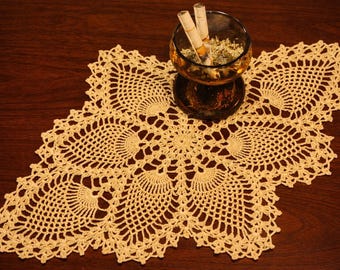 1940er Jahre Ananas Häkeldeckchen Muster pdf Sofortiger digitaler Download pdf, Retro Tischdekoration und Herzstück 10 "x 14"