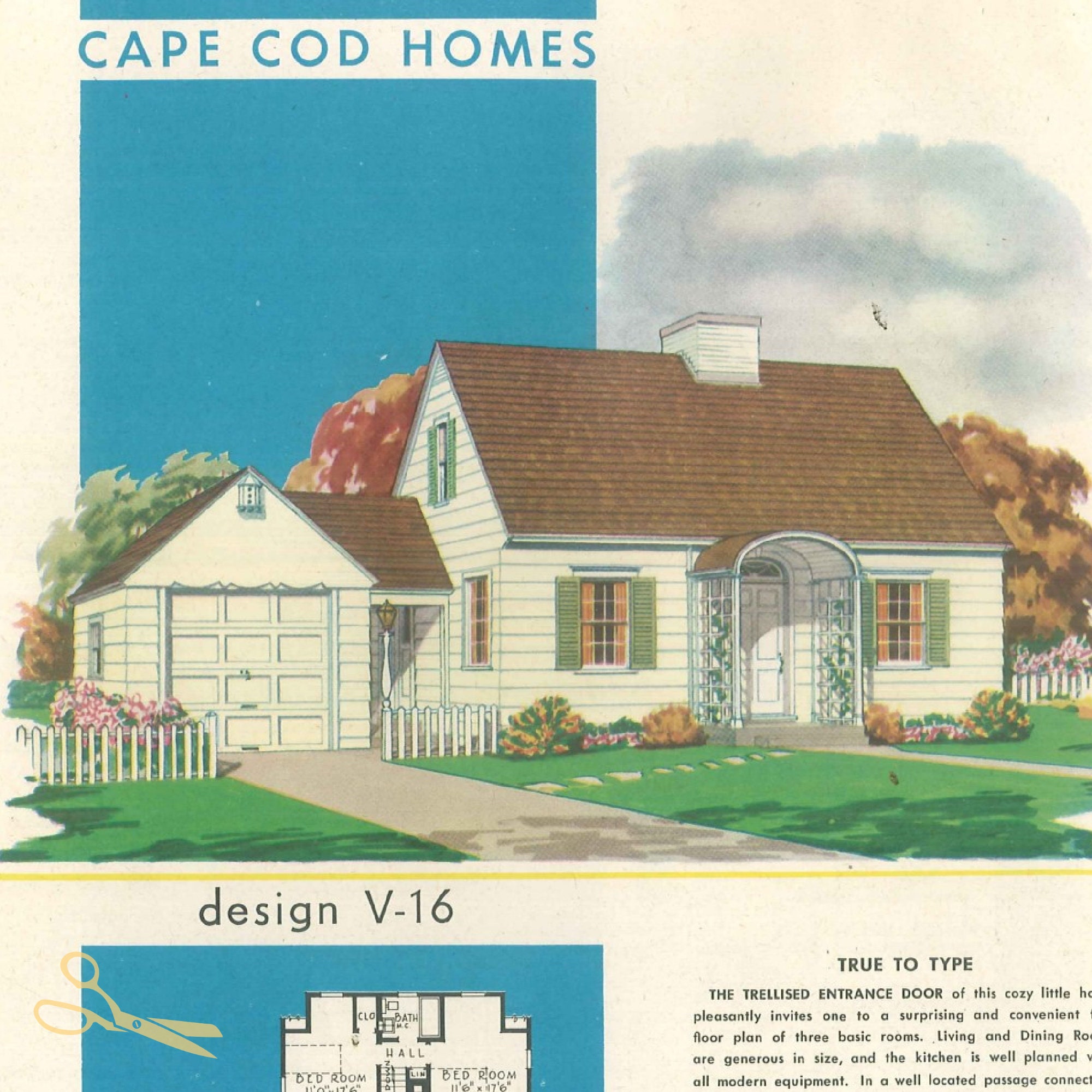 24 + 1940s Vintage House Plans Ebook, Instant Digital Download Pdf, Mid  Century, Classic Cape Cod - Etsy, image size:2000x2000