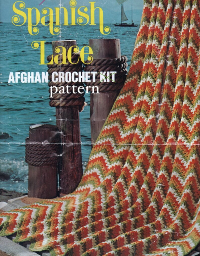 5 Color Charts Spanish Afghan Crochet Pattern Squiggles Etsy