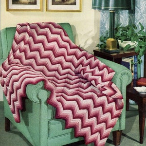 Chevron Perfection Easy Crochet Blanket Pattern, Ripple Afghan, Instant Digital Download pdf, Beginner 52x75 Gorgeous MCM Vibes image 7