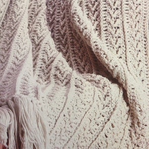 Fisherman's Crochet Blanket Pattern pdf, Winter Warm and Fair Isle Aran Afghan, Bulky Chunky Retro 1980s, Instant Digital Download