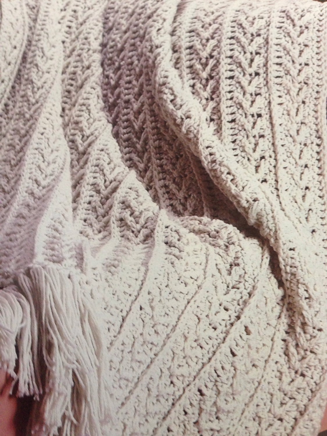 Fisherman's Crochet Blanket Pattern Winter Warm Aran Throw Etsy