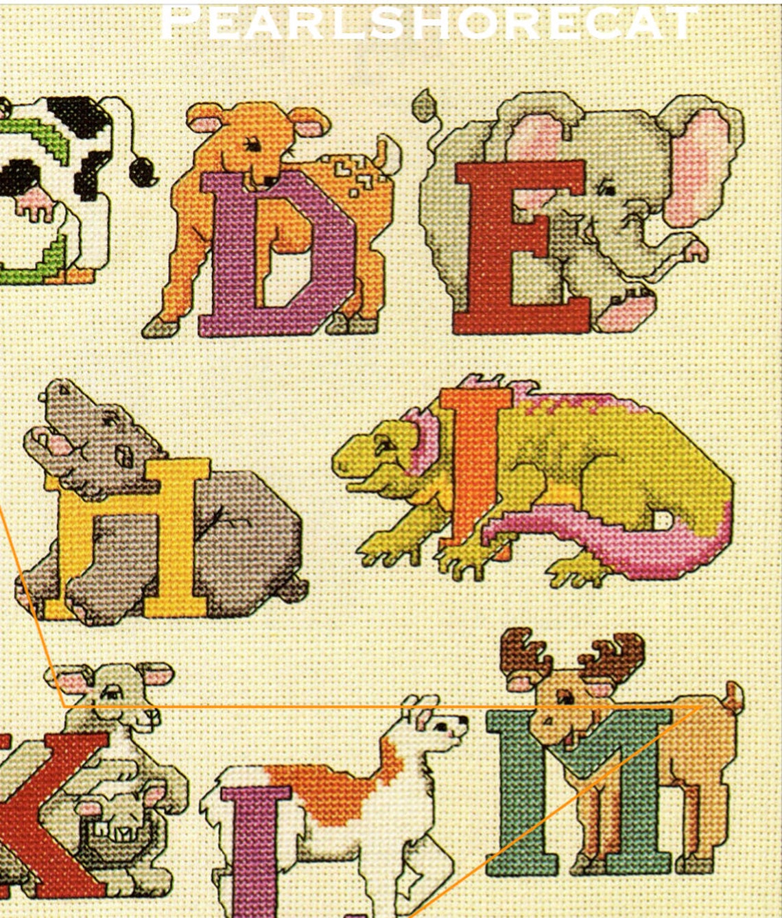 Animals Alphabet Pattern Cross-stitch and Needlepoint Chart - Etsy