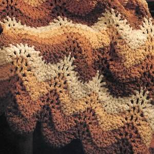 Amber Waves Fall Blanket Crochet Pattern PDF, Instant Digital Download, Chunky Bulky Afghan Chevron Ripple Couch Throw