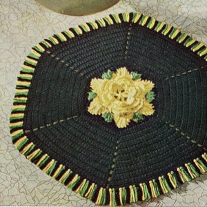 Set of 3 TP Cover Crochet Patterns, Instant Digital Download pdf, Toilet Seat Cover and Matching Rug for your Retro Bathroom