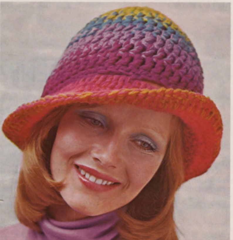 6 Crochet Hats Patterns Ebook PDF Granny Squares Cap Rainbow - Etsy