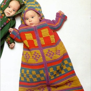 Southwestern Baby Bunting Crochet Pattern, Instant Digital Download pdf, Sweet Baby Shower Gift, Easy Single &  Double Crochet