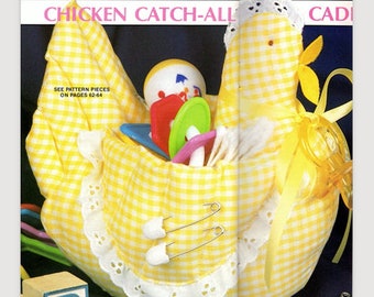 1/2 Yard Fabric Chicken Catch-All Caddy Sewing Pattern Organize, Baby Nursery Decor DIY Storage, Instant Digital Download PDF