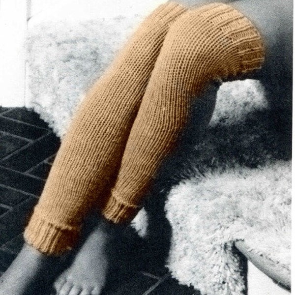 Classic Knit Leg Warmers Pattern pdf For Groovy 80s Vibe, Easy Knitting 24" Long Leggings Instant Digital Download, Easy Beginner