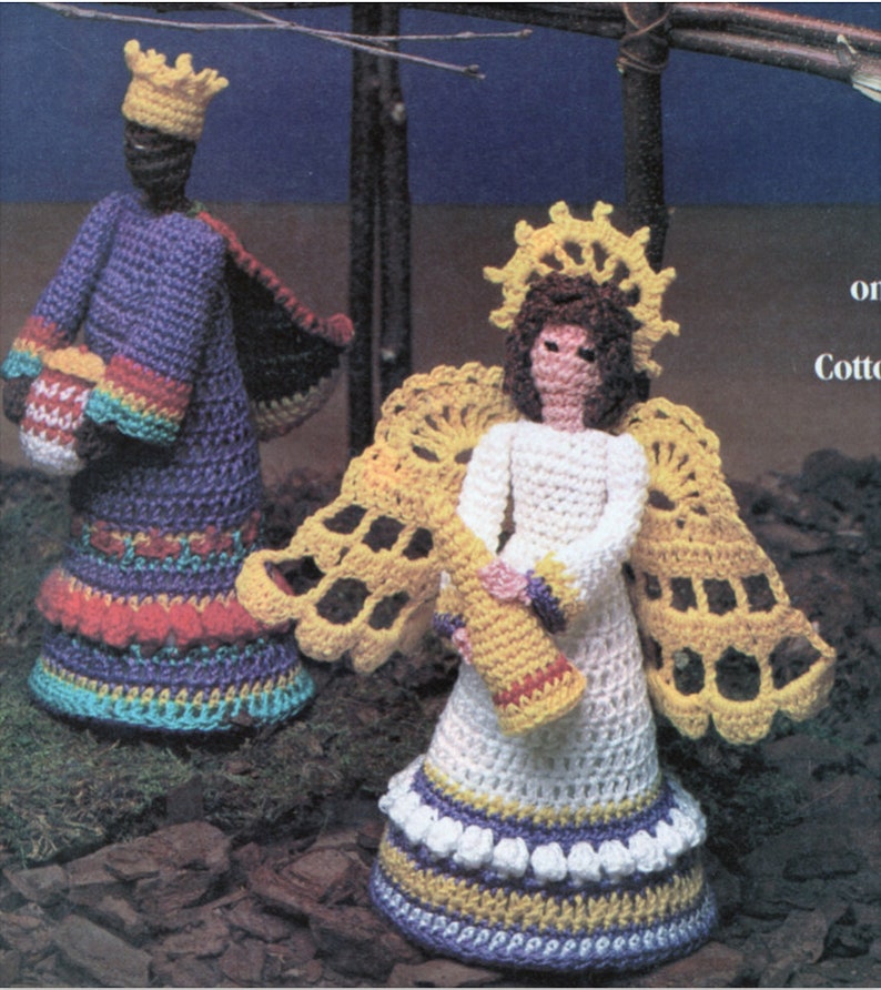 6 Piece Nativity Scene Crochet Patterns Baby Jesus Mary Joseph Shepard ...