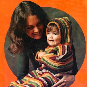 Easy Retro Baby Bunting Crochet Pattern pdf Instant Digital Download Vintage Vibes Size Up To 9 Months