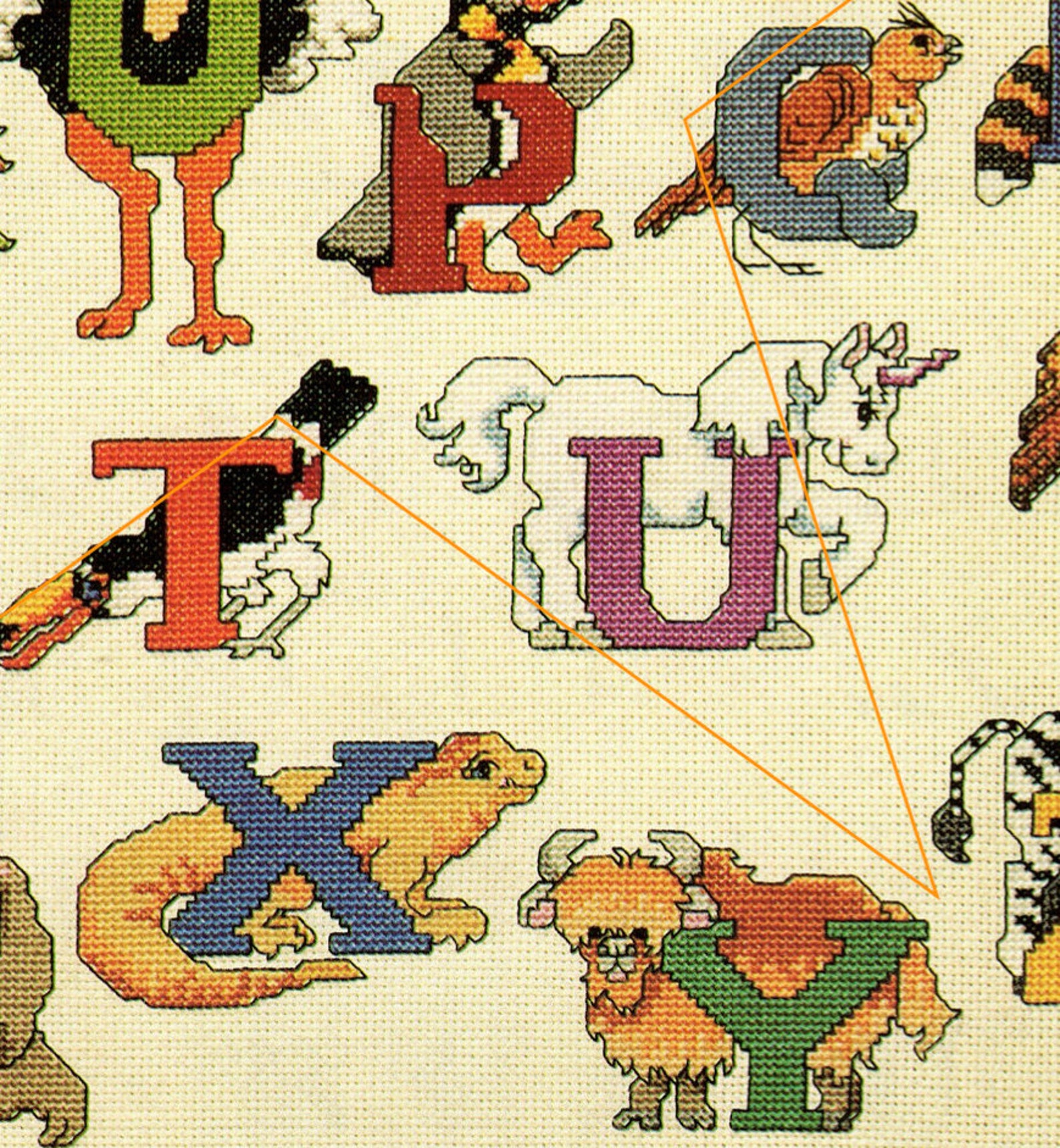 Animals Alphabet Pattern Cross-stitch and Needlepoint Chart - Etsy