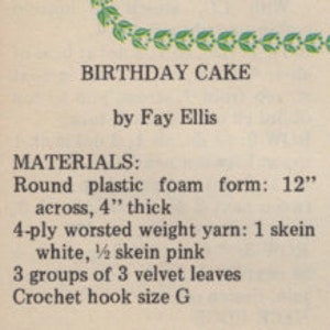 Cake 80s Birthday Cake Crochet Pattern, Frosting Rosettes, Instant Digital Download Printable pdf eBook image 2
