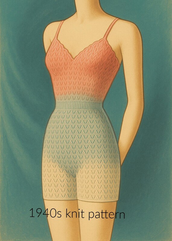 1940s Lingerie Knitting Pattern Pdf Instant Download, Lace Top and