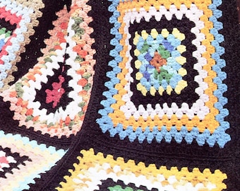 Classic 70s Large Granny Square Blanket Crochet Pattern pdf, Instant Download for Immediate Use, So Retro!