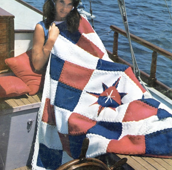 Easy Nautical Knit Blanket Pattern Instant Digital Download Etsy UK