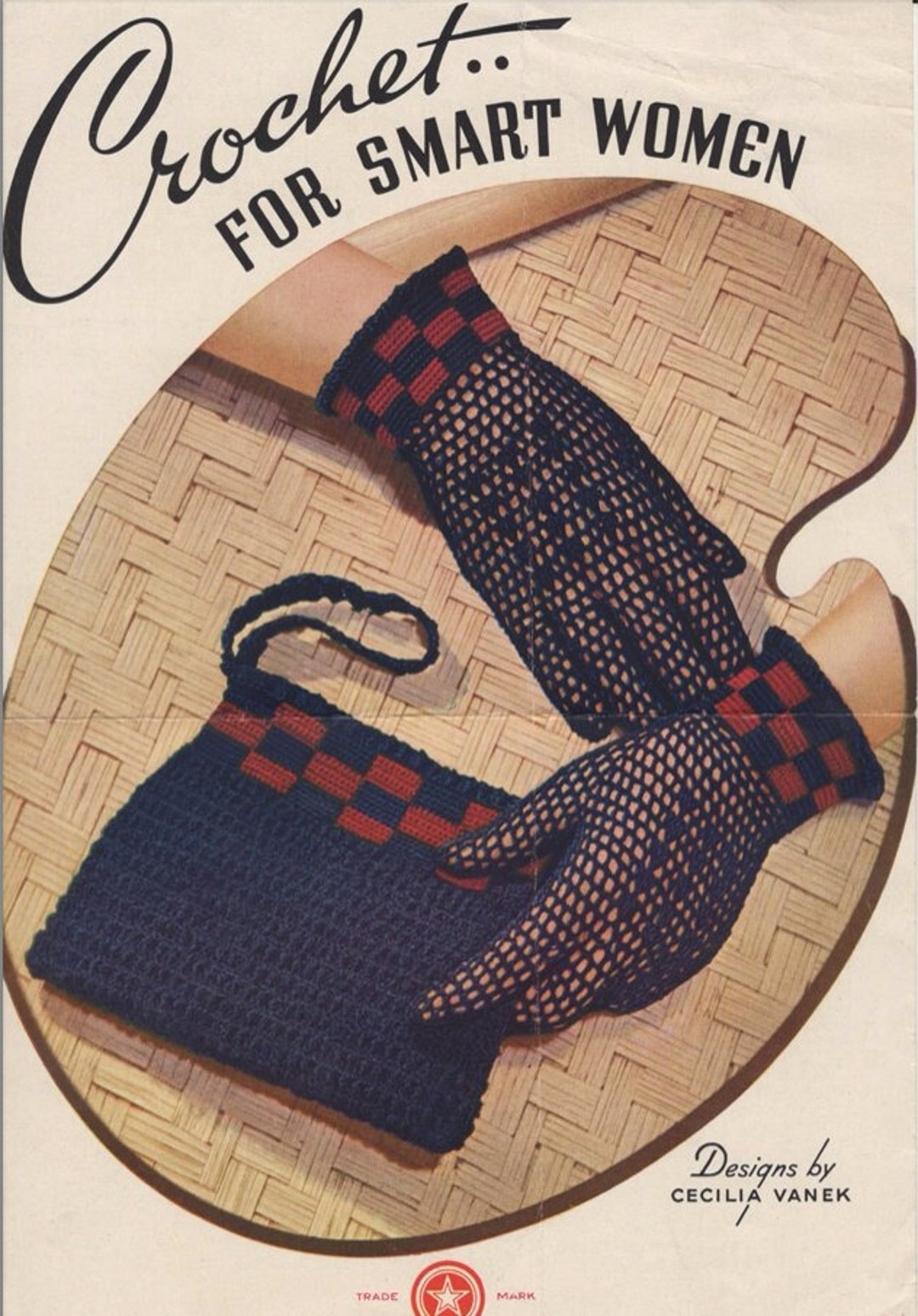 2 Crochet Mesh Gloves Patterns Pdf and Wristlet Wallet With Checkered