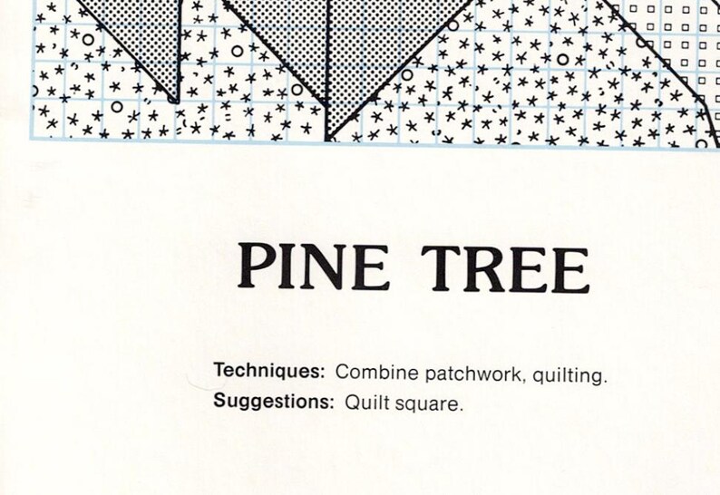 Patchwork Pine Tree Quilt Block Template - Printable Sewing Pattern PDF ...