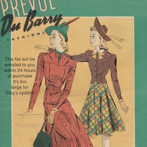 2 1930s Du Barry Sewing Patterns Catalog Counter Leaflet, Reference eBook Instant Digital Download PDFs Do natychmiastowego użycia