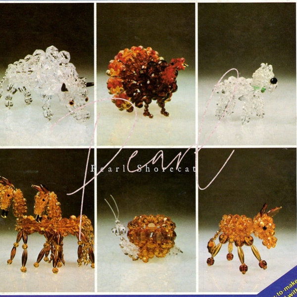 13 Animal Bead Patterns Beaded Collection Ebook Unicorn Kitten Frog Turtle Mice Lamb Snail Horse  Instant Digital Download PDF Instructions