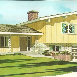 55 MCM Vintage House Plans eBook, Instant Digital Download pdf, Mid Century Modern Ranch Style Homes, Split Level, Contemporary Custom Built image 5