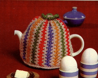 Easy Vintage Teapot Cozy Crochet Pattern Instant Digital Download pdf eBook Retro 1970s Kitchen Vibes