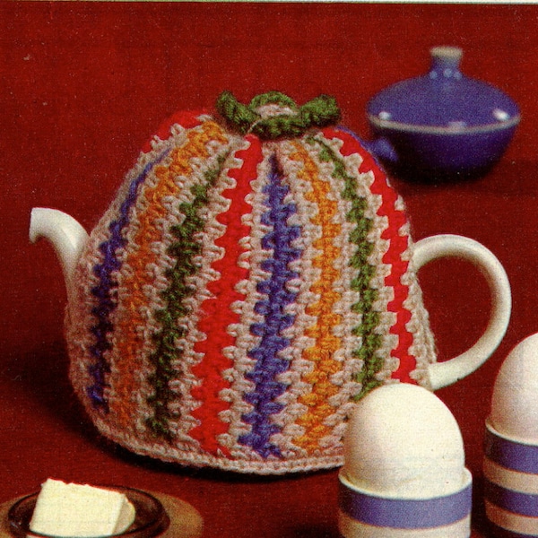 Easy Vintage Teapot Cozy Crochet Pattern Instant Digital Download pdf eBook Retro 1970s Kitchen Vibes