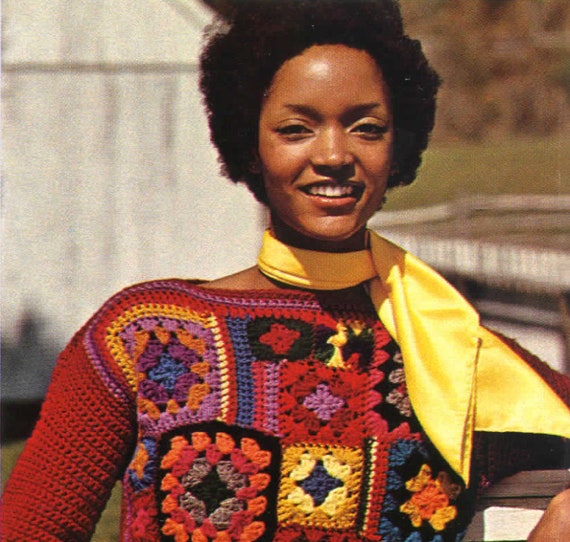 Granny Square Crochet Sweater Pattern 