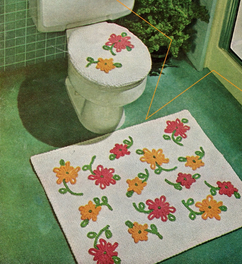 Knit Toilet Paper Cover TP Kleenex Topper Rug Seat Lid Cover Etsy