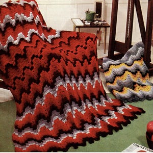 Herzschlag Ripple Häkeldecke Muster PDF, Digital Download, 2 Farbkarten enthalten