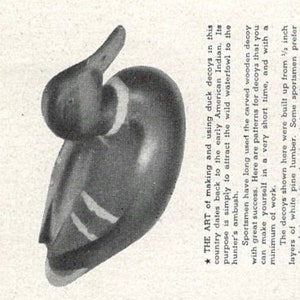 1940s Vintage Woodworking Plans pdf Make Your Own Duck Decoy, Instant Digital Download