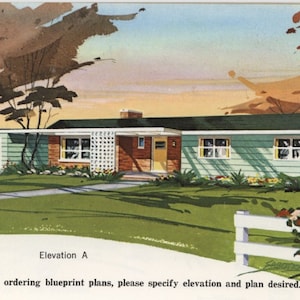 22 MCM vintage huisplannen eBook, directe digitale download pdf, moderne huizen in ranchstijl uit het midden van de eeuw, split-level, eigentijds op maat gemaakt