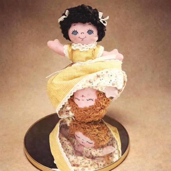 1970s Topsy Turvy Doll Pattern Sewing pdf Instant Digital Download, Fun Vintage Vibes 11 1/2" Inches