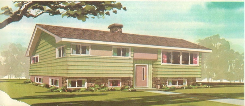 55 MCM Vintage House Plans eBook, Instant Digital Download pdf, Mid Century Modern Ranch Style Homes, Split Level, Contemporary Custom Built image 3