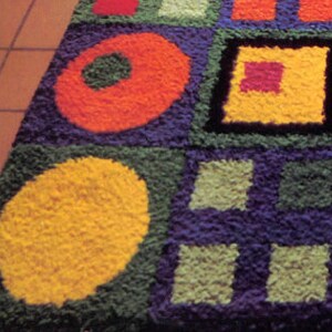 Vintage Large Latch Hook Rug Pattern PDF, Instant Digital Download 1970s does 1950s Retro image 2