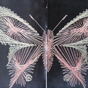 Vintage String Art Patronen pdf Dark Cottagecore 70s Butterfly Fish Gitaar Klok Zeilboot Instant Digitale Download eBook