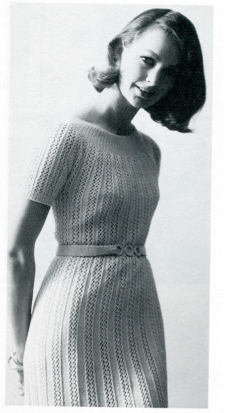 Charming Knit Dress Pattern 1970's | Etsy