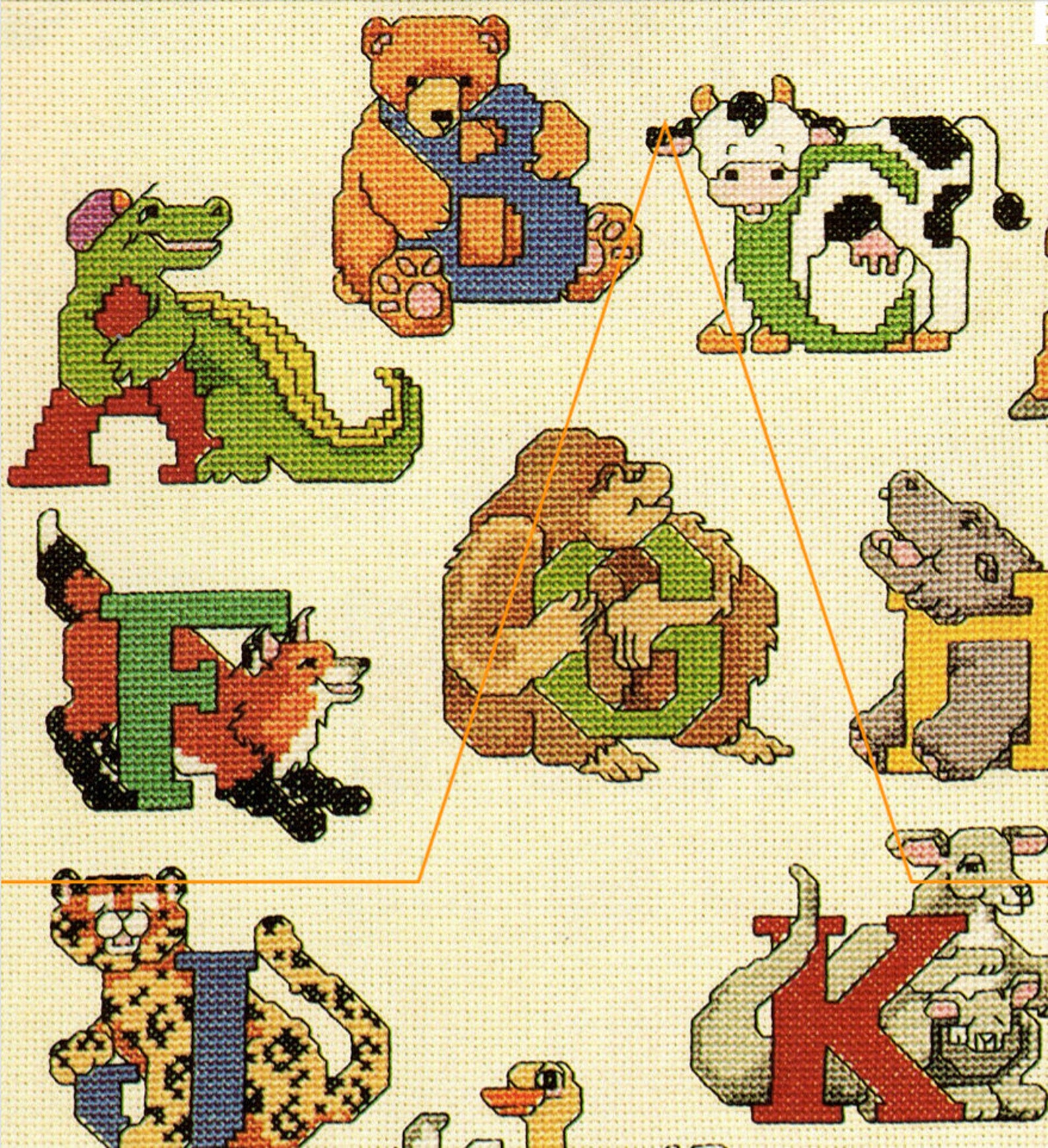 Animal Alphabet Cross Stitch Pattern: Vintage ABC Chart (digital ...