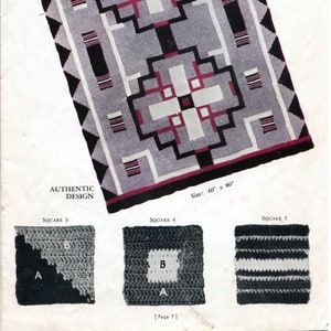Op de afbeelding: Een close-up van een tapijtontwerp met zwarte, witte, grijze en roze geometrische vormen. Het tapijt is 152,4 cm bij 203,2 cm. De afbeelding toont ook drie kleinere vierkanten van het tapijtontwerp, met de labels "Vierkant 3", "Vierkant 4" en "Vierkant 5".