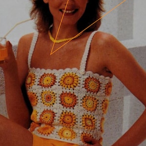 6 Vintage Granny Square Summer Crochet Patterns Bikini Top and Short Shorts, Halter Top and Bikini Coverup Instant Digital Download pdf image 10