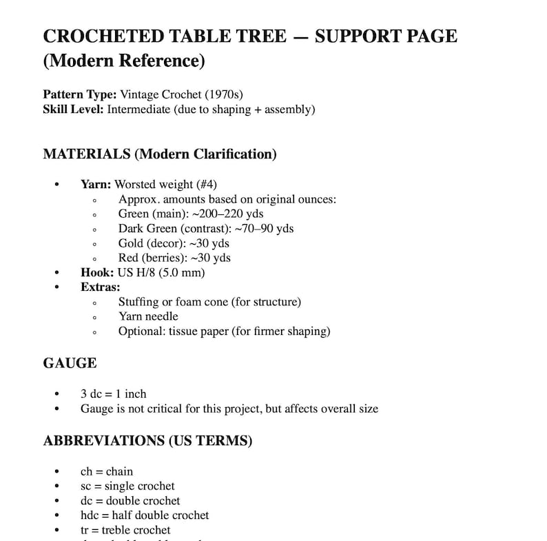 Sustainable Christmas Tree Crochet Pattern PDF Instant Digital Download for Immediate Use, Xmas Craft Retro for Holiday Decorations image 3