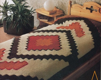 Beginner Southwest Crochet Blanket Pattern pdf, Arrowhead Motif SC 50x67  No Cross Stitch Afghan Instant Digital Download