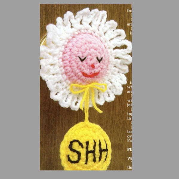 Shhh Do Not Disturb Doorknob Cover Crochet Pattern Nursery Decor Infant Toddler Adult Nap Time 4 ply, Instant Digital Download pdf, Boy Girl