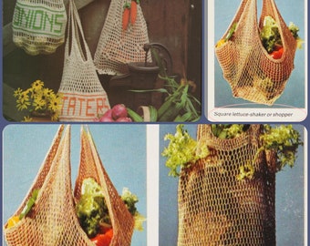 5 modèles de sacs de marché au crochet pour un style durable - Téléchargement instantané en pdf, réutilisation réduite et recyclage