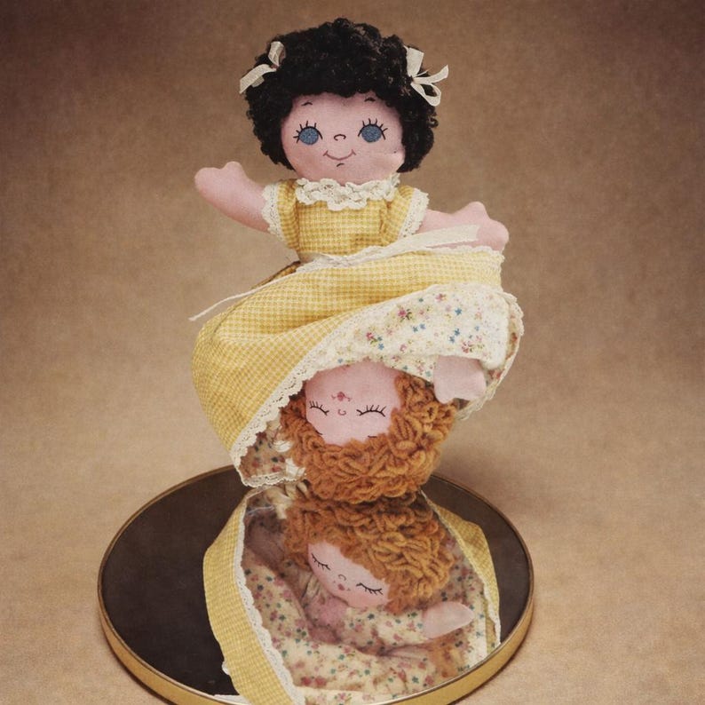 1970s Topsy Turvy Doll Pattern Sewing pdf Instant Digital Download, Fun Vintage Vibes 11 1/2" Inches image 6