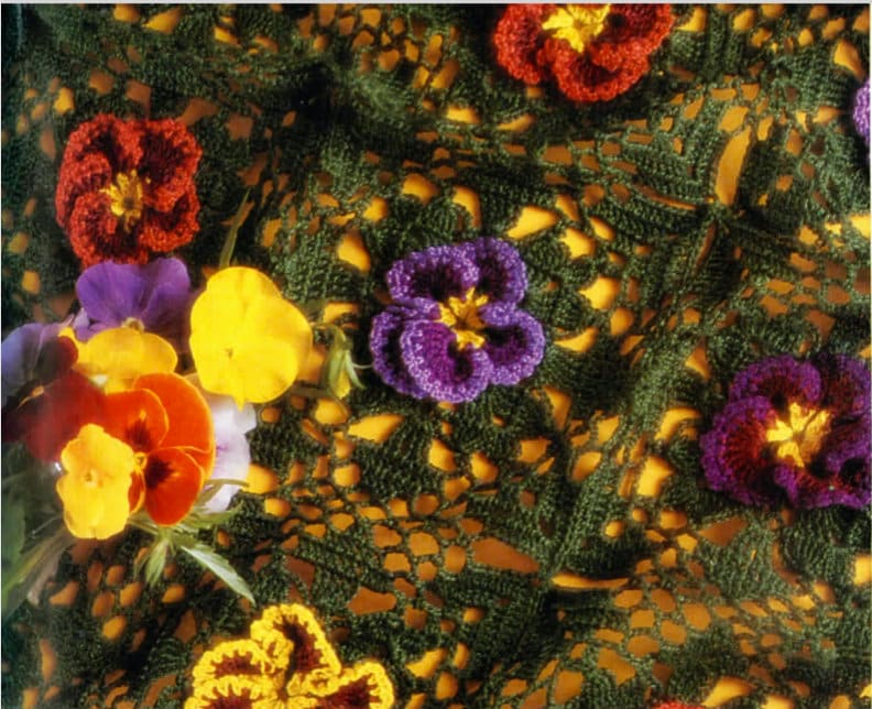 38 Pansy Crochet Patterns for Flowers, Decor, and Wearable Details 22 Field of Pansies Granny Squares Crochet Blanket
